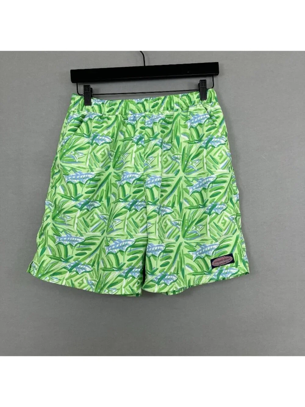 Vineyard Vines Green Fish Print Swim Trunks